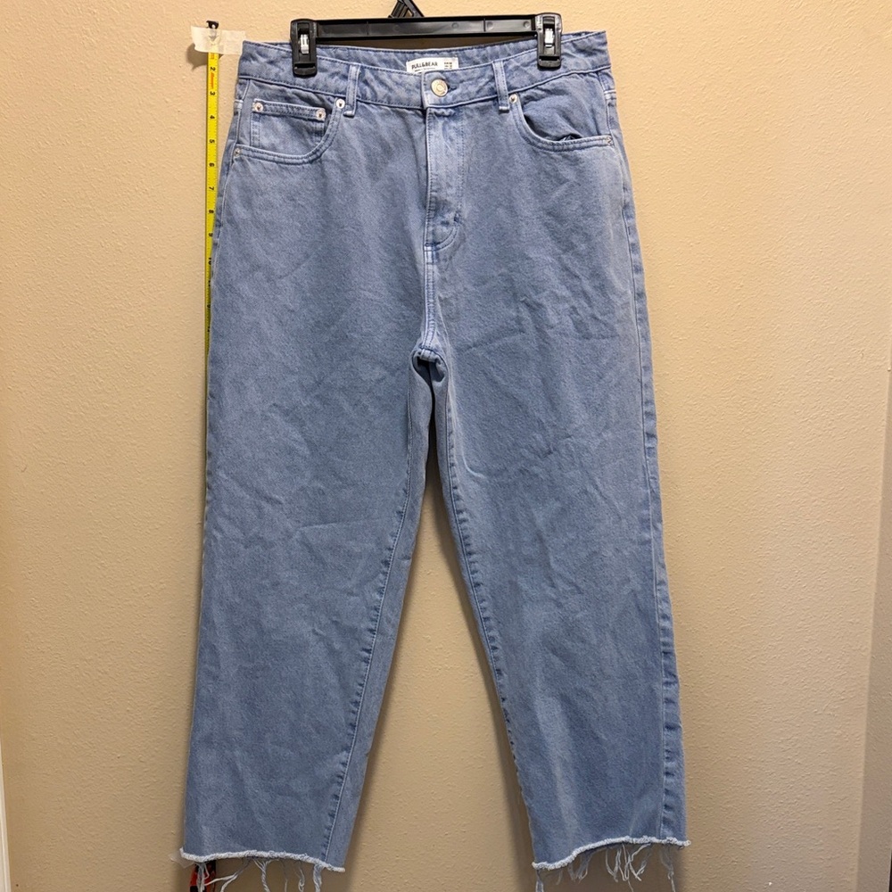 Pull&Bear Light Blue High-Waist Straight Jeans